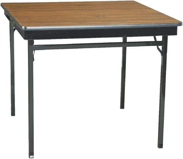 Barricks - 36" Long x 36" Wide x 30" High, Folding Table - Walnut & Black - Benchmark Tooling