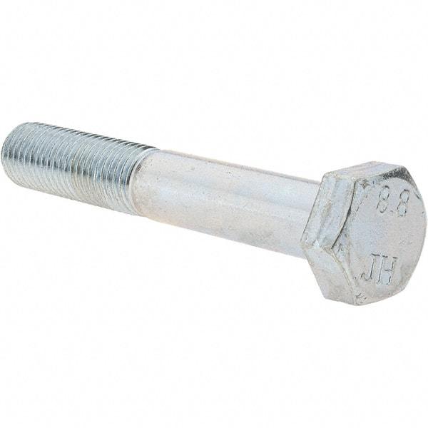 Value Collection - M12x1.50mm Metric Fine, 75mm Long Hex Head Cap Screw - Partially Threaded, Grade 8.8 Steel, Zinc-Plated Finish, 19mm Hex - Benchmark Tooling