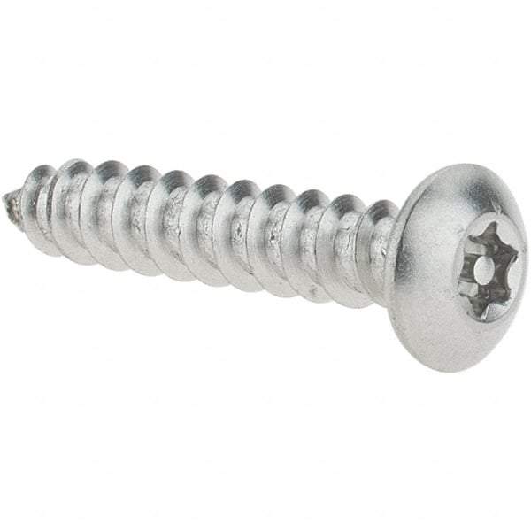Value Collection - #6 Button Head Pin In Torx Sheet Metal Screw - Stainless Steel, 3/4" Length Under Head, Grade 18-8, T10 Drive - Benchmark Tooling