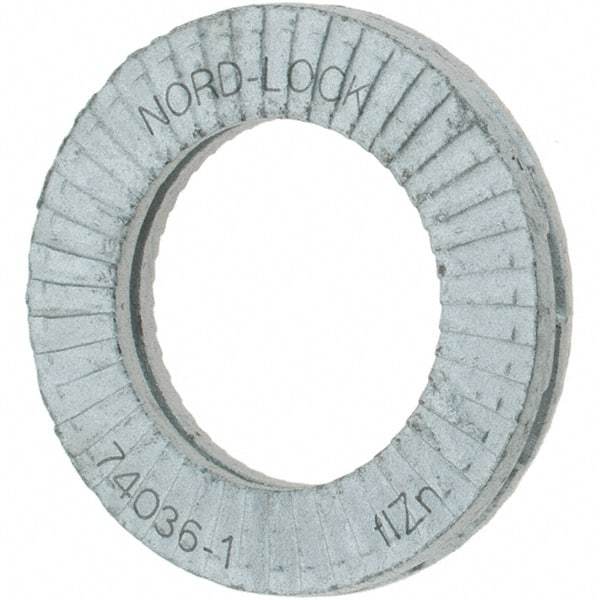Value Collection - 7/16", 0.7283" OD, Zinc Flake, Wedge Lock Washer - Grade 2, 0.4409 to 0.4567" ID - Benchmark Tooling