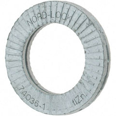 Value Collection - 7/16", 0.7283" OD, Zinc Flake, Wedge Lock Washer - Grade 2, 0.4409 to 0.4567" ID - Benchmark Tooling