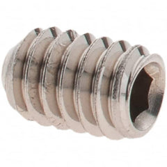 Value Collection - #8-32 UNC, 1/4" OAL, Cup Point Set Screw - Grade 18-8 Stainless Steel, 5/64" Key - Benchmark Tooling