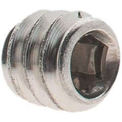 Value Collection - #10-24 UNC, 3/16" OAL, Cup Point Set Screw - Grade 18-8 Stainless Steel, 3/32" Key - Benchmark Tooling
