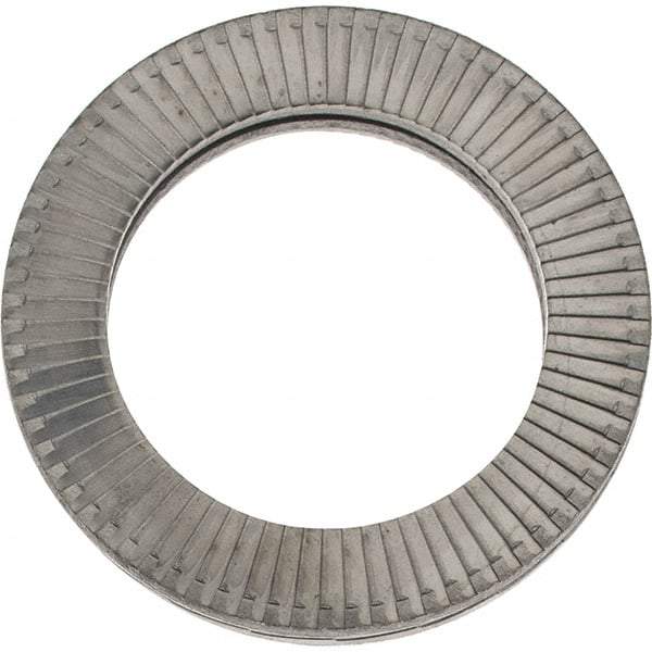 Made in USA - 1.1496" OD, Uncoated, Stainless Steel Wedge Lock Washer - Grade 316L, 0.7598 to 0.7756" ID - Benchmark Tooling