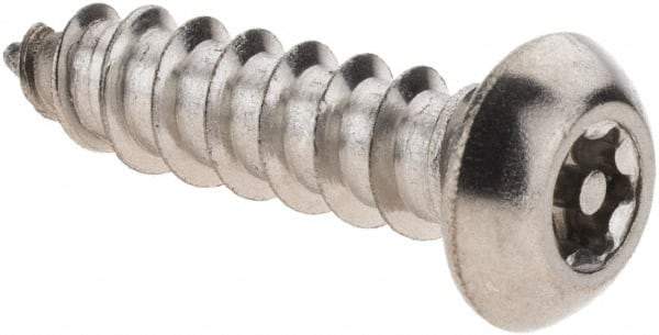 Value Collection - #14 Button Head Pin In Torx Sheet Metal Screw - Stainless Steel, 1" Length Under Head, Grade 18-8, T27 Drive - Benchmark Tooling