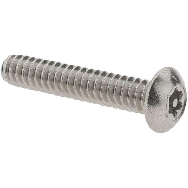 Value Collection - #6-32 UNC Pin In Torx Drive, Button Screw - Grade 18-8 Stainless Steel, Uncoated, 3/4" Length Under Head - Benchmark Tooling