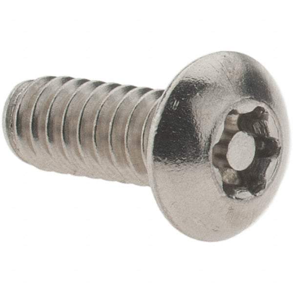 Value Collection - #10-24 UNC Pin In Torx Drive, Button Screw - Grade 18-8 Stainless Steel, Uncoated, 1/2" Length Under Head - Benchmark Tooling