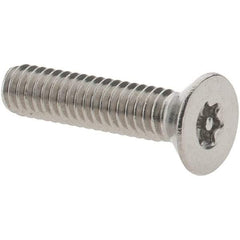 Value Collection - #8-32 UNC Pin In Torx Drive, Flat Screw - Grade 18-8 Stainless Steel, Uncoated, 3/4" OAL - Benchmark Tooling