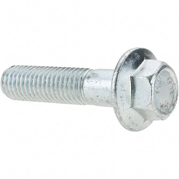 Value Collection - M12x1.75 Metric Coarse, 50mm Length Under Head, Hex Drive Flange Bolt - 30mm Thread Length, Grade 8.8 Steel, Smooth Flange, Zinc-Plated Finish - Benchmark Tooling