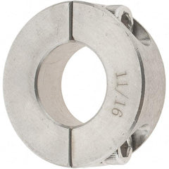 Value Collection - 11/16" Bore, Stainless Steel, Two Piece Two Piece Split Shaft Collar - 1-1/2" Outside Diam, 1/2" Wide - Benchmark Tooling