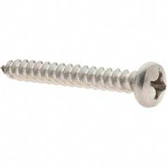 Value Collection - #12 Pan Head Phillips Sheet Metal Screw - Stainless Steel, 1-3/4" Length Under Head, Grade 18-8 - Benchmark Tooling