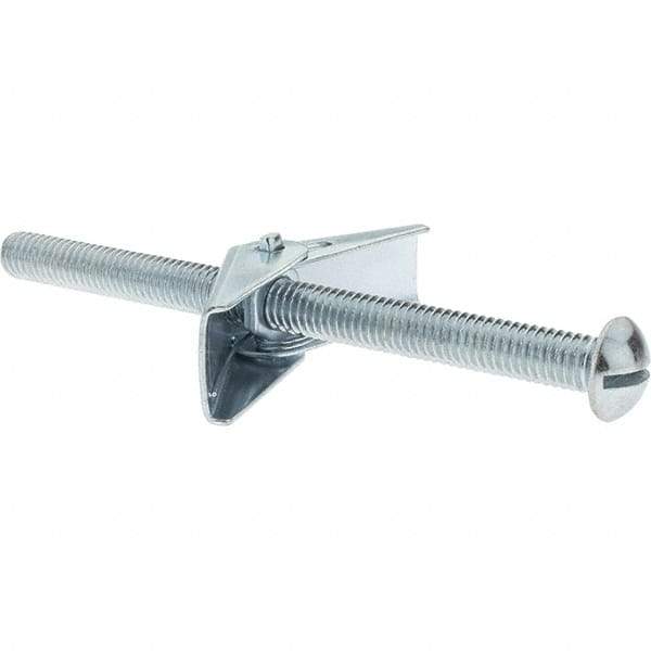 Value Collection - 3/8" Diam, 5" Long, Toggle Bolt Drywall & Hollow Wall Anchor - Steel, Use with Concrete/Masonry, Hollow Tile, Plaster & Wallboard - Benchmark Tooling