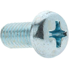 Value Collection - M5x0.80, 10mm Length Under Head Phillips Drive Machine Screw - Pan Head, Grade 4.8 Steel, Zinc-Plated Finish, Without Washer - Benchmark Tooling