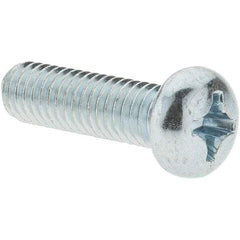 Value Collection - M6x1.00, 20mm Length Under Head Phillips Drive Machine Screw - Pan Head, Grade 4.8 Steel, Zinc-Plated Finish, Without Washer - Benchmark Tooling