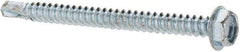 Value Collection - #8, Hex Washer Head, Hex Drive, 2" Length Under Head, #3 Point, Self Drilling Screw - Steel, Zinc-Plated Finish - Benchmark Tooling