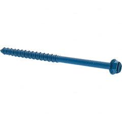 Value Collection - 1/4" Diam, 4" Length Under Head, Hex Drive, Concrete Screw & Masonry Fastener - Steel - Benchmark Tooling