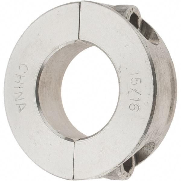 Value Collection - 15/16" Bore, Stainless Steel, Two Piece Two Piece Split Shaft Collar - 1-3/4" Outside Diam, 1/2" Wide - Benchmark Tooling