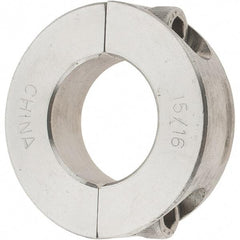 Value Collection - 15/16" Bore, Stainless Steel, Two Piece Two Piece Split Shaft Collar - 1-3/4" Outside Diam, 1/2" Wide - Benchmark Tooling