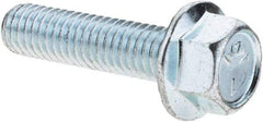 Value Collection - 3/8-16 UNC, 1-1/2" Length Under Head, Hex Drive Flange Bolt - 1-1/2" Thread Length, Grade 5 Steel, Serrated Flange, Zinc Yellow Dichromate Finish - Benchmark Tooling