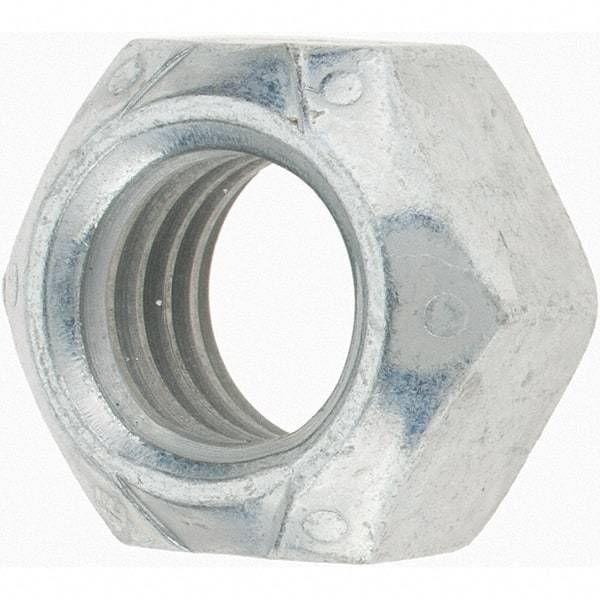 Value Collection - 1/2-13 UNC Grade C Hex Lock Nut with Distorted Thread - Zinc-Plated with Wax Finish - Benchmark Tooling