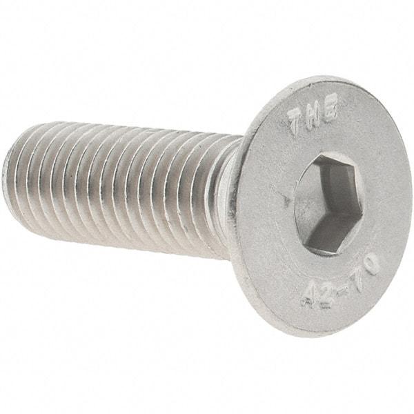Value Collection - M12x1.75 Metric Coarse Hex Socket Drive, 90° Flat Screw - Grade 18-8 & Austenitic A2 Stainless Steel, Partially Threaded, 40mm OAL - Benchmark Tooling
