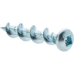 Value Collection - 1/4", 1-1/4" Length Under Head, Robertson Drive Pan Head, Steel Drywall Screws - Zinc Plated Finish, Grade 1018 - Benchmark Tooling
