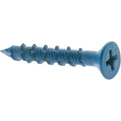 Value Collection - 3/16" Diam, 1-1/4" OAL, Phillips Drive, Concrete Screw & Masonry Fastener - Steel, Includes Drill Bit - Benchmark Tooling