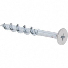 Value Collection - 1/4", 2-1/4" Length Under Head, Phillips Drive Wafer Head, Steel Drywall Screws - White Finish, Grade 1018 - Benchmark Tooling