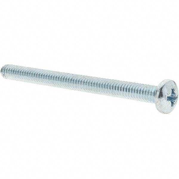 Value Collection - #8-32 UNC, 2" Length Under Head Phillips Drive Machine Screw - Pan Head, Grade 2 Steel, Zinc-Plated Finish, Without Washer - Benchmark Tooling