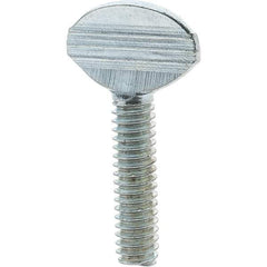 Value Collection - 1/4-20 Oval Shoulderless Grade 2 Steel Thumb Screw - 1" OAL, Zinc-Plated Finish - Benchmark Tooling
