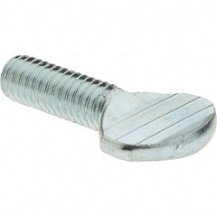 Value Collection - #10-32 Oval Shoulderless Grade 2 Steel Thumb Screw - 1/2" OAL, Zinc-Plated Finish - Benchmark Tooling