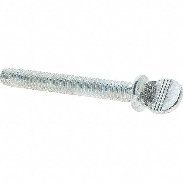 Value Collection - 1/4-20 Oval Shoulder Grade 2 Steel Thumb Screw - 2" OAL, Zinc-Plated Finish - Benchmark Tooling