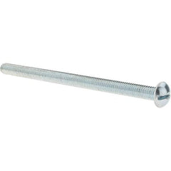Value Collection - 3/8-16 UNC, 6" Length Under Head Slotted Drive Machine Screw - Round Head, Alloy Steel, Zinc-Plated Finish, Without Washer - Benchmark Tooling