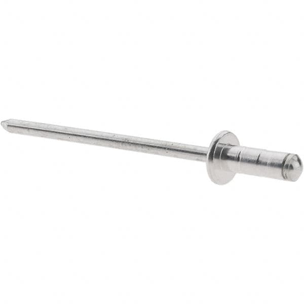 Value Collection - Dome Head Aluminum Multi Grip Blind Rivet - Steel Mandrel, 0.039" to 0.189" Grip, 0.328" Length Under Head, 1/8" Body Diam - Benchmark Tooling