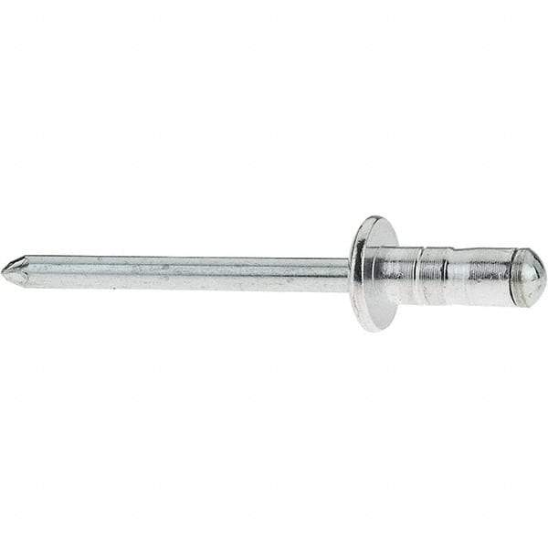 RivetKing - Dome Head Aluminum Multi Grip Blind Rivet - Steel Mandrel, 0.063" to 0.252" Grip, 0.44" Length Under Head, 3/16" Body Diam - Benchmark Tooling