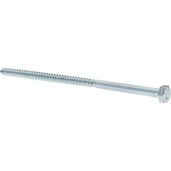 Value Collection - 1/4 Screw, 6" Length Under Head, Steel, Hex Head Lag Screw - Zinc-Plated, Grade 2 - Benchmark Tooling