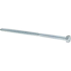 Value Collection - 1/4 Screw, 6" Length Under Head, Steel, Hex Head Lag Screw - Zinc-Plated, Grade 2 - Benchmark Tooling