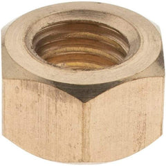 Value Collection - 3/8-16 UNC Brass Right Hand Hex Nut - 9/16" Across Flats, 21/64" High - Benchmark Tooling