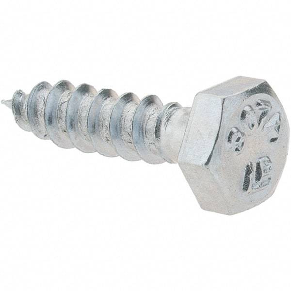 Value Collection - 1/4 Screw, 1" Length Under Head, Steel, Hex Head Lag Screw - Zinc-Plated, Grade 2 - Benchmark Tooling