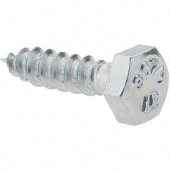 Value Collection - 1/4 Screw, 1" Length Under Head, Steel, Hex Head Lag Screw - Zinc-Plated, Grade 2 - Benchmark Tooling