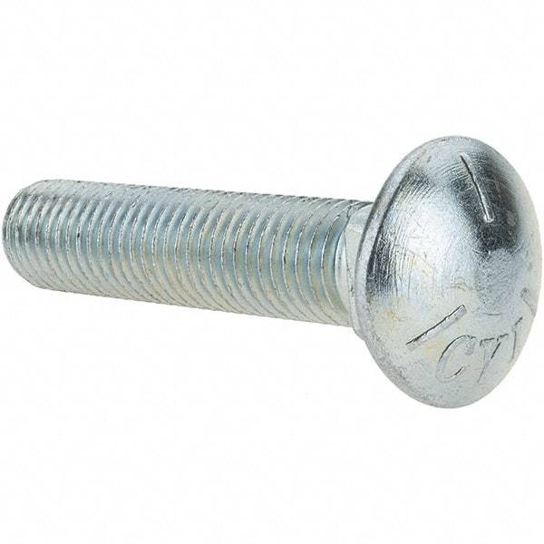 Value Collection - 3/4-10 UNC 3-1/2" Length Under Head, Standard Square Neck, Carriage Bolt - Grade 5 Steel, Zinc-Plated Finish - Benchmark Tooling