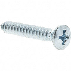 Value Collection - #10 Oval Head Phillips Sheet Metal Screw - Steel, 1-1/4" OAL, AISI 1016, ANSI/ASME B18.6.4, ASME B18.6.3 & SAE J933, Grade 1016-1024 - Benchmark Tooling