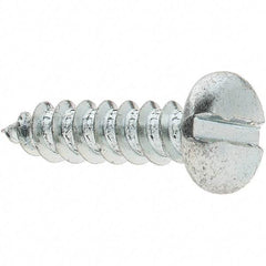 Value Collection - #14 Pan Head Slotted Sheet Metal Screw - Steel, 1" Length Under Head, Grade 2 - Benchmark Tooling