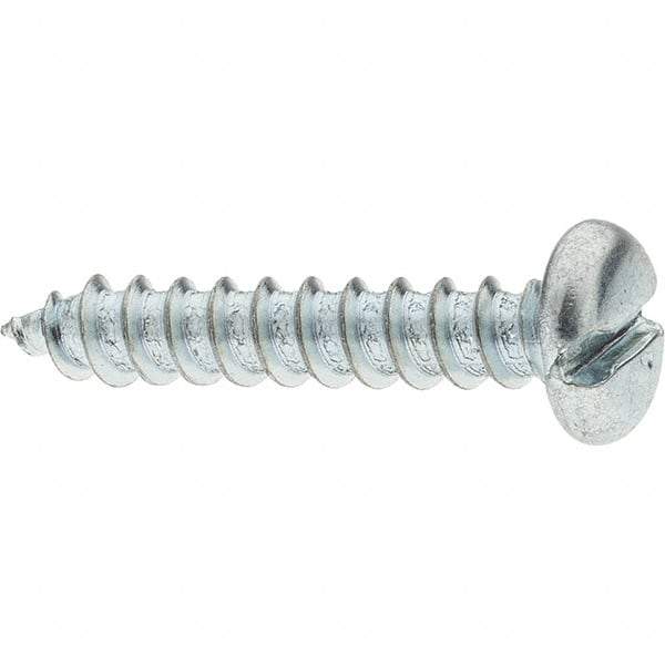 Value Collection - #14 Pan Head Slotted Sheet Metal Screw - Steel, 1-1/4" Length Under Head, Grade 2 - Benchmark Tooling