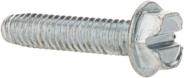 Value Collection - #8-32 UNC Thread, 3/4" Length Under Head, Hex Drive Steel Thread Cutting Screw - Hex Head, Grade 2, Point Type F, Zinc-Plated Finish - Benchmark Tooling