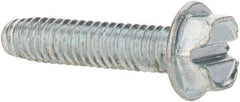 Value Collection - #8-32 UNC Thread, 3/4" Length Under Head, Hex Drive Steel Thread Cutting Screw - Hex Head, Grade 2, Point Type F, Zinc-Plated Finish - Benchmark Tooling