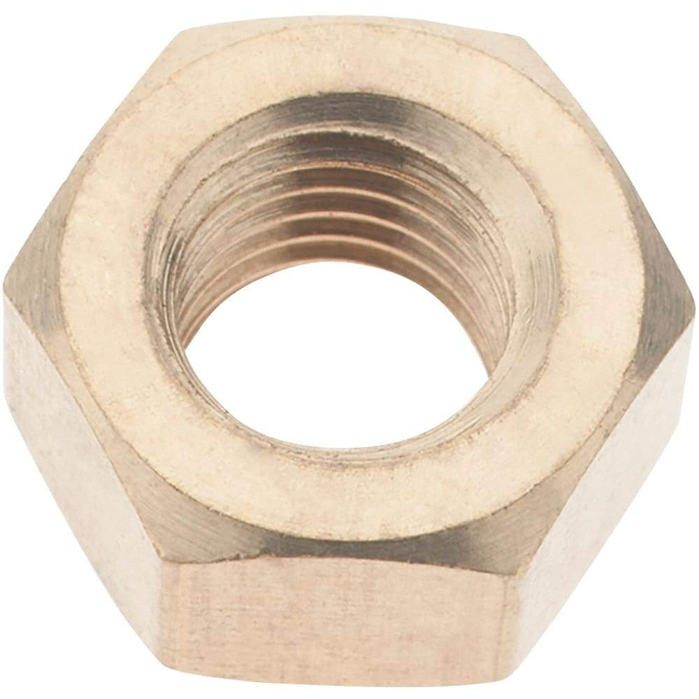 Value Collection - 5/16-24 UNF Brass Right Hand Hex Nut - 1/2" Across Flats, 17/64" High - Benchmark Tooling