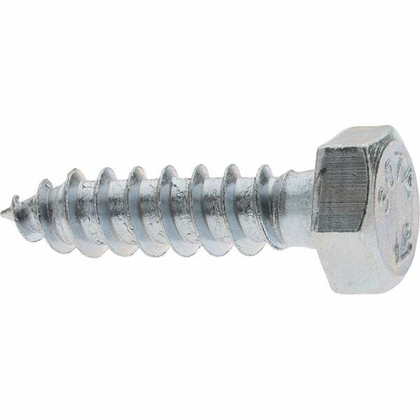 Value Collection - 5/16 Screw, 1-1/4" Length Under Head, Steel, Hex Head Lag Screw - Zinc-Plated, Grade 2 - Benchmark Tooling