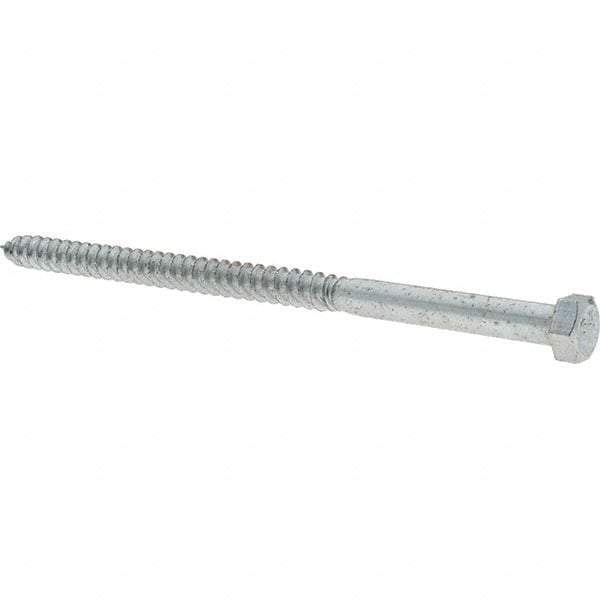 Value Collection - 3/8 Screw, 7" Length Under Head, Steel, Hex Head Lag Screw - Zinc-Plated, Grade 2 - Benchmark Tooling