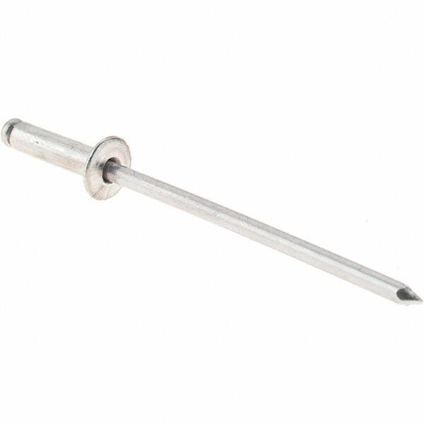 Value Collection - Size 34 Dome Head Aluminum Open End Blind Rivet - Aluminum Mandrel, 0.126" to 1/4" Grip, 0.188" Head Diam, 0.097" to 0.1" Hole Diam, 3/8" Length Under Head, 3/32" Body Diam - Benchmark Tooling